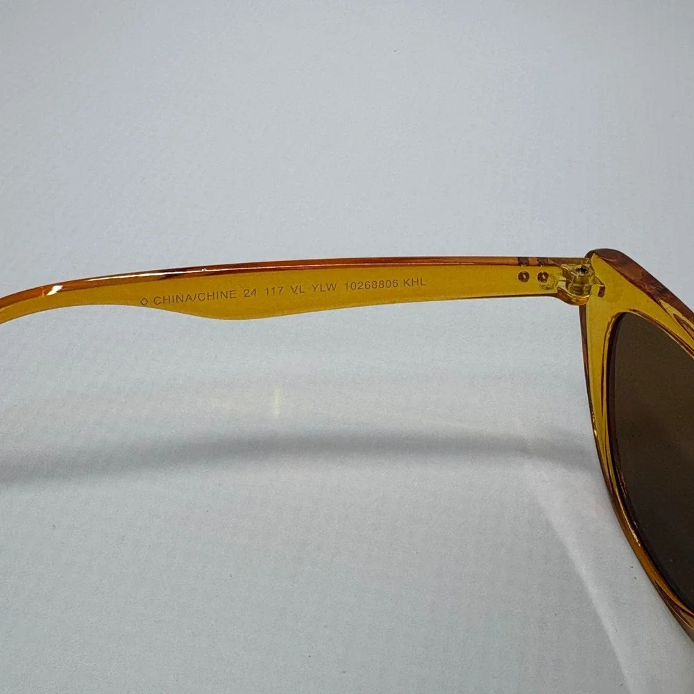 Foster Grant Womens NS0124 Cat Eye Sunglasses Yellow Amber Translucent Brown